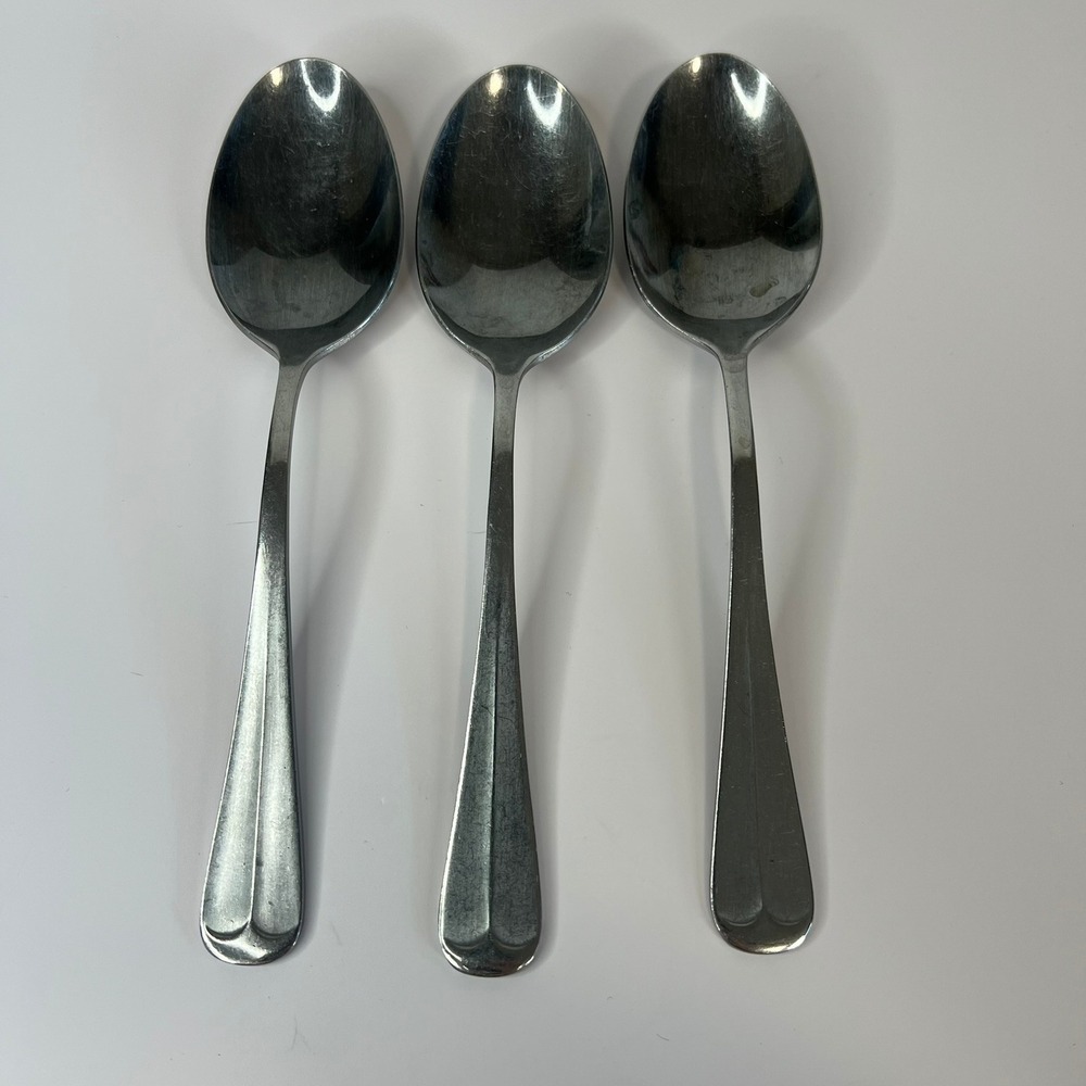Set of 3 Northland Stainless Korea Dinner Spoons Glossy‎  7"Post Road Oneida